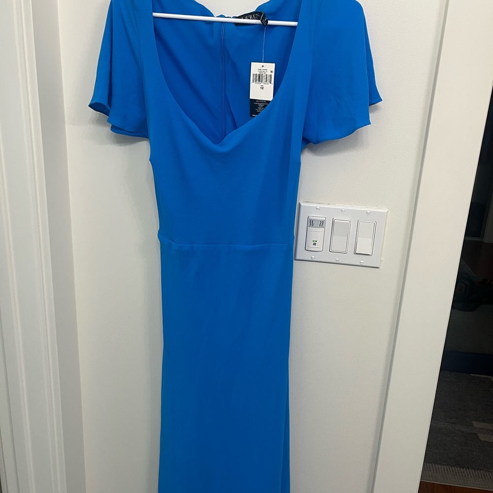 NWT Ralph Lauren women’s royal Blue Midi Dress
